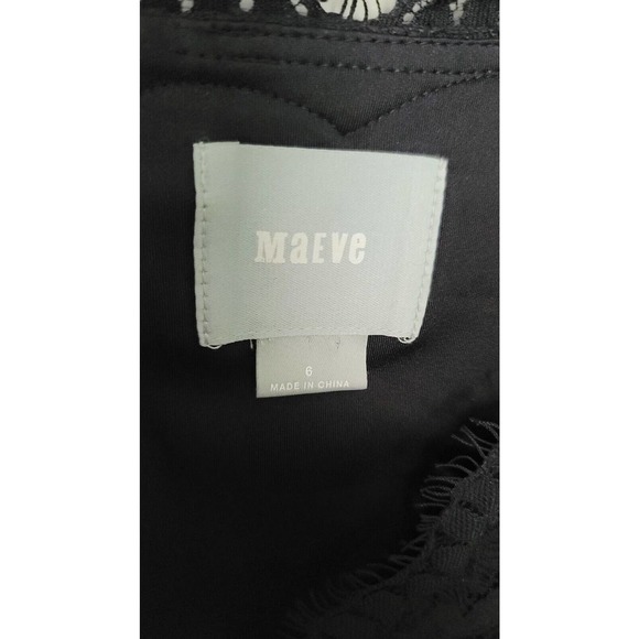 Anthropologie Maeve Black Lace Stretch Sheath cocktail dainty midi Dress - Picture 9 of 9